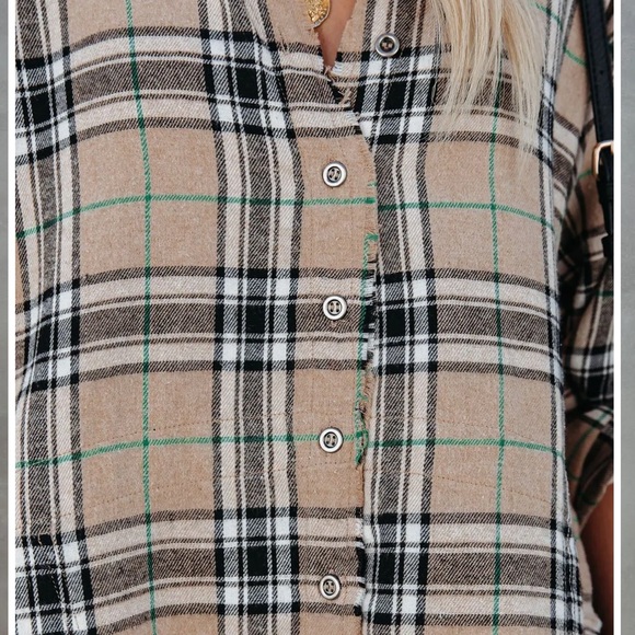 Vici- TUCKER COTTON BLEND POCKETED PLAID DRESS - Picture 7 of 7